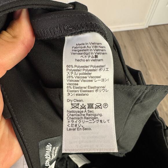 J.Crew Wide Leg Trouser Pants WMNS 4 Black Four-Season Stretch Carreman Hi-Rise - Picture 7 of 8